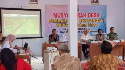 Musyawarah Desa Pembahasan Rancangan APBDesa Tahun Anggaran 2024 di Desa Karanggayam